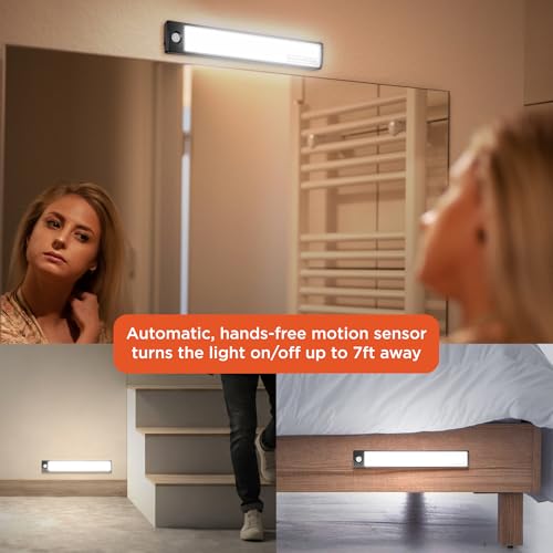 BLACK+DECKER Rechargeable Motion Sensor Light Bar, 200 Lumens Magnetic LED Closet Lights, Wireless Under Cabinet Lighting for Garage, Hallway, Closet & Basement, (1) - image 5