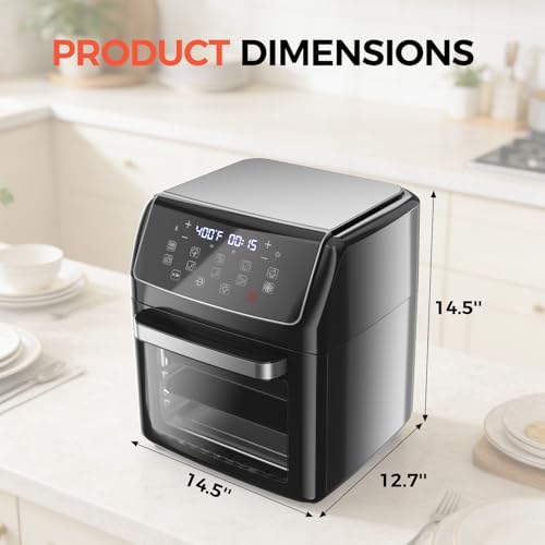 Image of OLIXIS 12.6Qt Air Fryer Oven, Family Size Countertop Convection Oven with 10 Preset Cook Modes, 400F Rapid Air Crispy Technology, Roast Bake Dehydrate Reheat, Dishwasher-Safe Parts