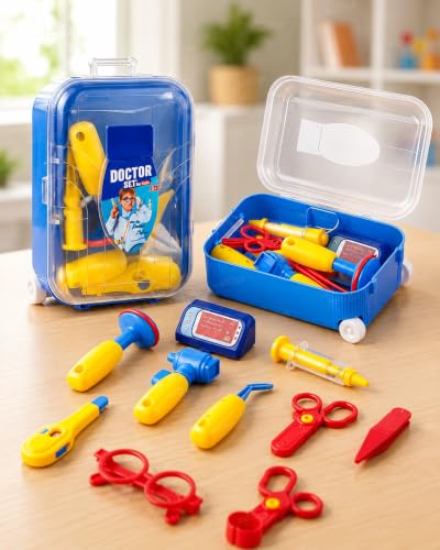 Image of Zest 4 Toyz Doctor Set for Kids with Foldable Suitcase Doctor Playset for Kids Pretend Play Doctor Kit for Boys & Girls 3 Years + (10 pcs)