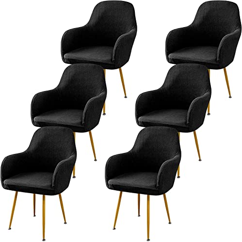 Housse de Chaise avec Accoudoirs Extensible 1/2/4/6 Housse Chaises De Dossier Bureau Fauteuil Jacquard Couverture De Chaise De Salle à Manger Scandinave, pour Salon,Mariage,Restaurant Cover