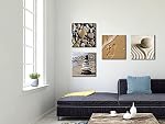Wieco Art Romantic Beach Theme Canvas Prints Wall Art Contemporary Sunset Ocean Sea Pictures Paintings Decor for Living Room Bedroom Home Decorations 4 Piece Modern Abstract Seascape Giclee Artwork