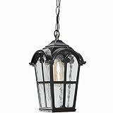 SUNZOS Outdoor Pendant Light for Porch, Modern Exterior Hanging Porch Light Fixture with Water Patte