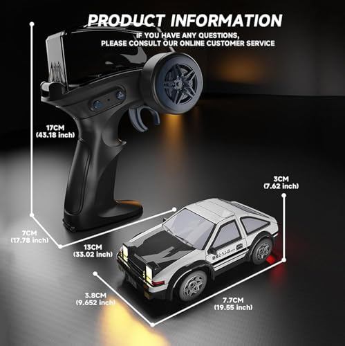 Image of 1 /64 RC Drifting Racing Vehicle | 2.4GHz Remote Control Drift Car | Mini High-Speed Racing Sports Car with LED Lights | Rechargeable RC Toy Car for Kids Boys & Girls