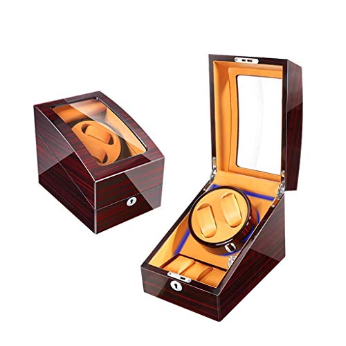 Caja bobinador reloj automático de madera de lujo con motor silencioso