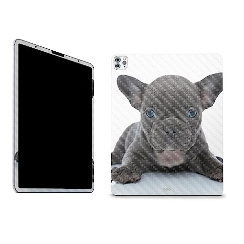 Image of MightySkins Carbon Fiber Skin Compatible with Apple iPad Pro 12.9 inch M2 6th Gen (2022) Full Wrap Kit - French Bulldog | Protective Durable Textured Carbon Fiber Finish | Easy to Apply | Made in The USA