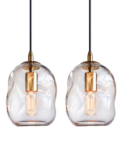 CASAMOTION Pendant Lighting Kitchen Island Modern Clear Glass...