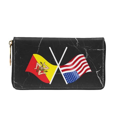 American And Sicilian Flag Wallet Card Bag3