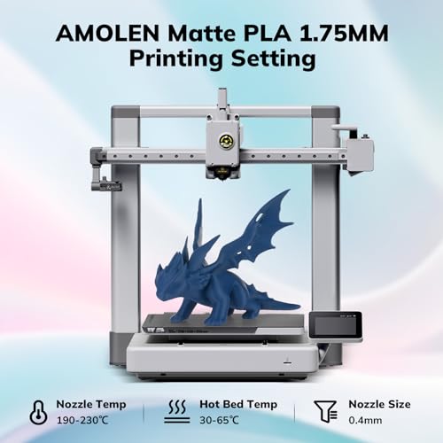 Image of AMOLEN Matte PLA 3D Printer Filament, Navy Blue PLA Filament 1.75mm with Smooth Finish, 3D Printing Filament for Most FDM 3D Printers, Dimensional Accuracy + /- 0.02mm, 1kg Spool (2.2lbs)