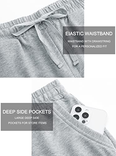 Tandisk SHORT8720-LIGHT GRAY S Women'S 5 Inch Athletic Bermuda Cotton Shorts Walking Sweat Jersey Long Shorts Casual Activewear thumb #2
