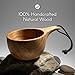 überleben | Dursten Lore Kuksa Wooden Cup – Handcarved 12oz Coffee Mug, Bowl with Lanyard & Carabiner – Lightweight Camping Essentials & Traditional Nordic Bushcraft Gear