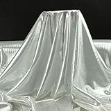 ALMACENES CASA ANGEL Tejido Pan DE Oro MICROPUNTOS Brillo Extra Ancho 150cm por Metro (Plata, 1 Metro)