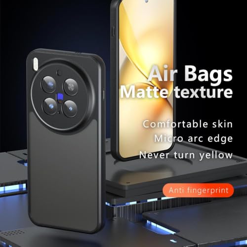 Image of Matte PC+TPU Phone Case for Vivo X300 Pro 5G Air Bag Protection, Anti-Fingerprint, Micro Arc Edge, Never Turns Yellow, Camera Protection, Skin-Friendly Feel, Black