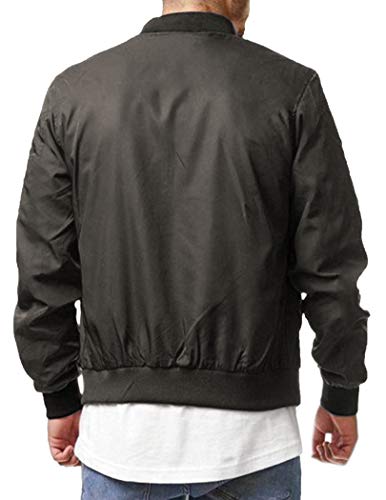 Coofandy Mens Bomber Jacket Classic Slim Fit Zipper Sportswear Jacket Light Coat #TOP1