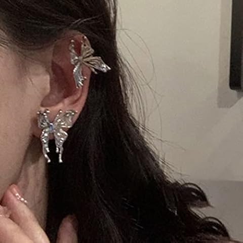 YDSLZQ Voguish Butterfly Earrings Alloy Ear Studs Trendy Earrings Statement Earring Unisex Wearable Cover