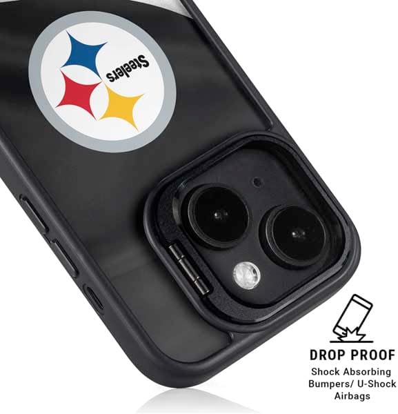 Skinit Kickstand Phone Case Compatible with iPhone 15 - Officially Licensed NFL Pittsburgh Steelers Design