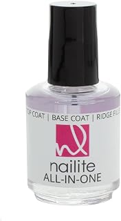All-In-One Nail Polish Treatment – Base Coat, Top Coat and Ridge Filler – Protects Brittle Nails from Chipping, Peeling and Fading (1/2 fl. Oz)