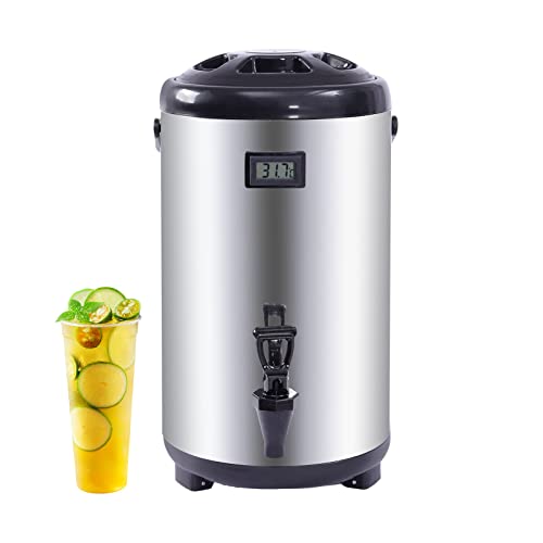 12L Stainless Steel Insulated Beverage Dispenser Hot and Cold Beverage Dispenser with Spigot for Hot Tea Coffee, Cold Milk, Water, Juice,Soup Family Party Cafe Buffet(12H Keep Warm)