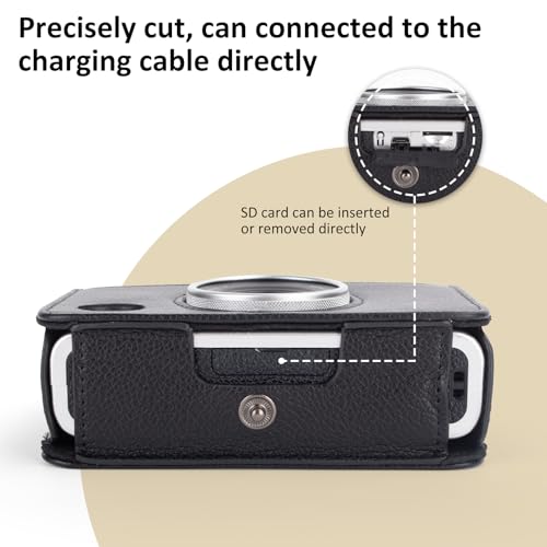 Funda para cámara Instax Mini EVO de PU cuero negro miniatura 4