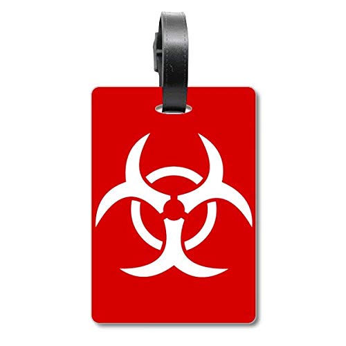 Étiquette carrée rouge pour valise avec attache robuste et visible