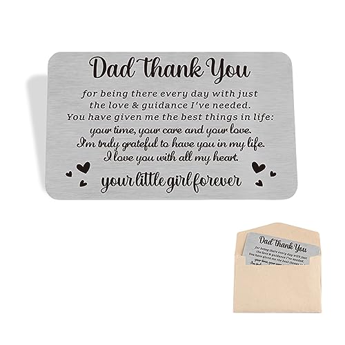 Dad's Birthday Wallet Card from Daughter - Thank You Gift for Dad