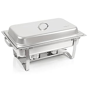 Zelsius Chafing Dish Roestvrijstalen warmhoudhouder, voedselwarmer, warmtecontainer, rechaud voor catering, buffet en…