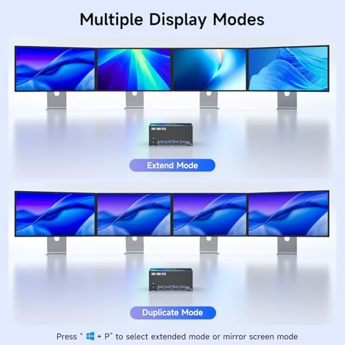 KVM Switch for 4 Monitors 2 Computers, Quad Monitor KVM Switcher for 4 PC, — 사진 4