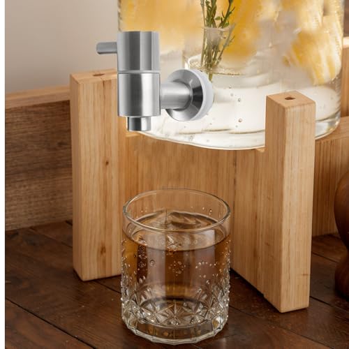 Chstarina Getränkespender Zapfhahn 304 Edelstahl, 16mm Wasserspender Ersatzzapfen, Getränkespender Zapfhahn Ersatz, Drehzapfhahn Wasserspender für Wein Saft Bierfass Glas Container Trinkbrunnen