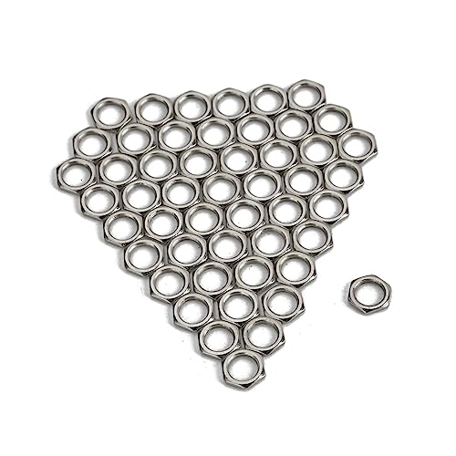 ERINGOGO 50 Pack Metric Thread Zinc Guitar Bass Barrel Jack Socket Fine Nut for Electric Guitar Hardware