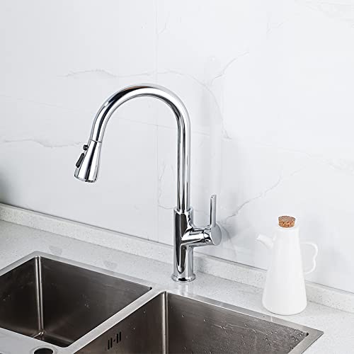 Faucet lavabos chaud et froid télescopique pour évier de cuisine moderne