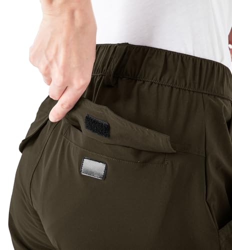 Rdruko Women's Hiking Cargo Pants Lightweight Quick Dry Water Resistant Outdoor Work Travel Pants with Pockets Brown X-Large by Rdruko - Used condition - Image 4