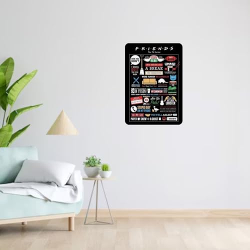 Image of Zesta Bathroom Decor Items Washroom Decor Tin Sign | Aesthetic Posters Wall Poster for Bedroom | Magnetic Cafe Decoration Items / Restaurant Decorations Items | Quirky Home Decor Bar Accent (Friends (3))