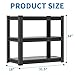EKJ 3-Tier Metal Shelf, Small Storage Shelves Heavy Duty Garage Shelving Organization, Utility Tool Storage Racks for Workshop Basement Kitchen Balcony (Black)