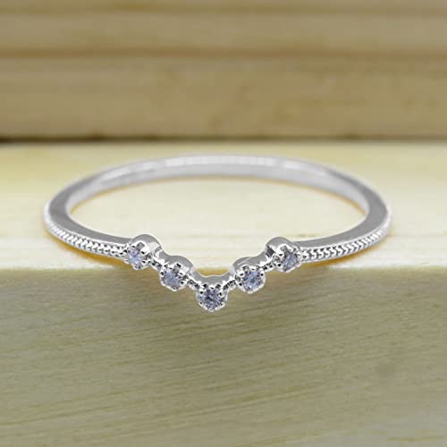 Dazzlingrock Collection White Diamond 5 Stone Beaded Chevron Band for Women (0.05 ctw, Clarity I-J, Clarity I1-I3) in Solid Gold3