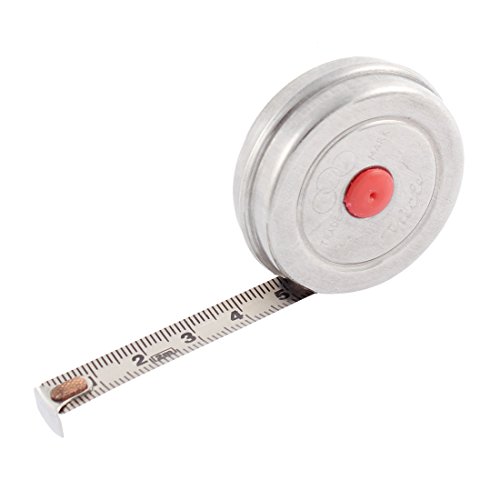 Aexit Silver Tone Tools & Home Improvement Round Shape Self Retracting Tape Measure Tape Measures 2M Long