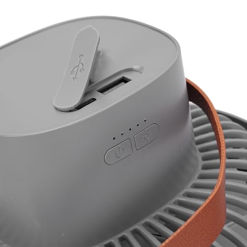 Ventilador de camping con trípode gris recargable y oscilante para exteriores 7