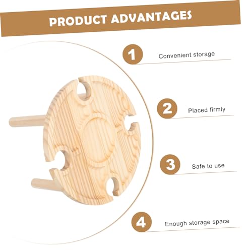 Table de pique-nique extérieure bois portable support bouteille - 6