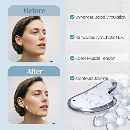 Image of Terahertz Gua Sha Facial Massager | Authentic Terahertz Stone | Face, Neck & Body Sculpting Tool for Massage & Relaxation