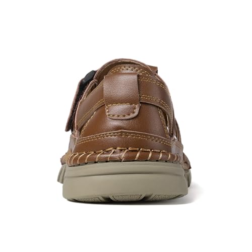 Image of Men Closed Toe Casual Sandals - Lightweight Leather Sandals Breathable Walking Shoes For Daily or Outdoor Travel