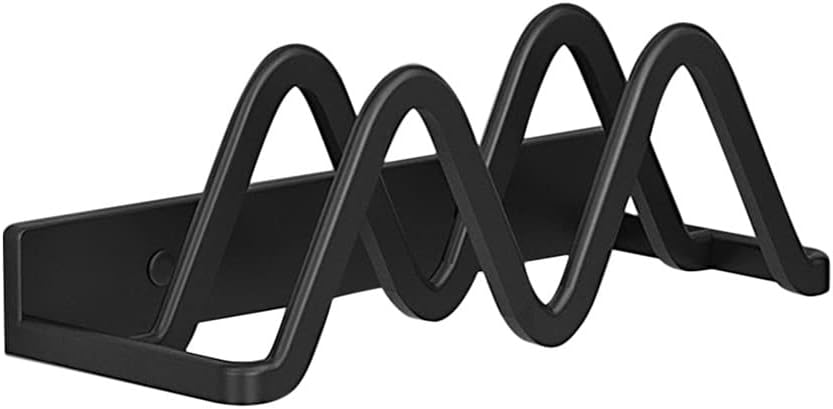 Organizer Wall Mounted Pot Lid Holder Double Layer for Plates Cutting Boards Storage Rack Trays Bakeware (Color : Black, Size : One Size) (Black One Size)