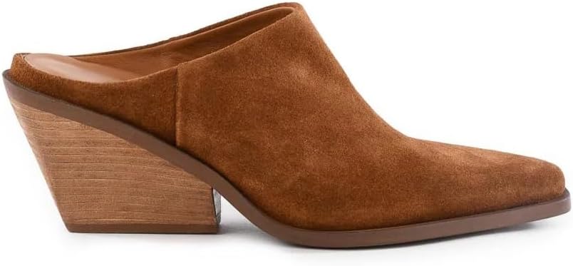 Western Slip On Mules Pumps for Women Closed Pointed Toe Chunky Stacked Block Heel Cowboy Cowgirl Clogs