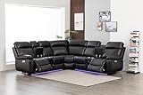 Power Recliner Sectional Sofa with LED, Speaker and USB Charging Station