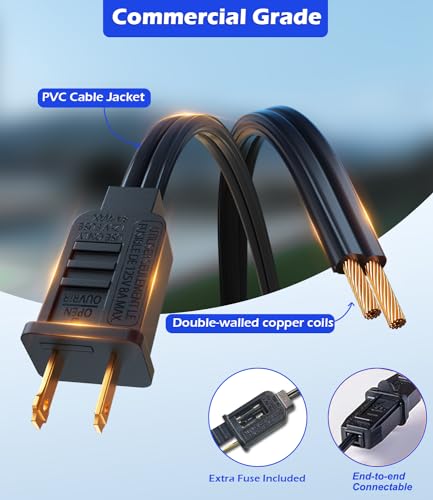 luckystyle 120FT LED Outdoor String Lights with 30+2 Edison Shatterproof Waterproof Bulbs, 2700K Commercial Grade Patio Lights, Heavy Duty Outside Hanging Outdoor Lights for Garden Porch Deck Decor - Image 7