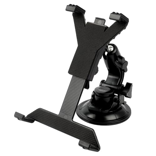 Riybyds Soporte Universal para Tablet de Coche, Montura Ajustable para Parabrisas y Salpicadero, Compatible con iPad,Tab y Otros Tablets de 6-11 Pulgadas, Rotación de 360°, Brazo Flexible, Negro