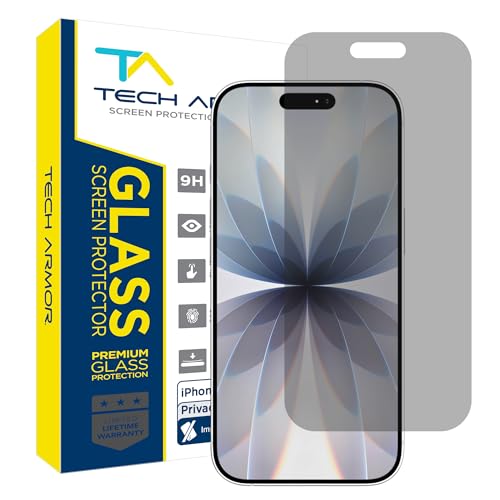Tech Armor iPhone 17�p �X�N���[���v���e�N�^�[ �v���C�o�V�[�K���X 6.3�C���` - �e������ �A���`�X�p�C �P�[�X�t�����h���[ �ȒP���t�� �C�A�h�~ �^�b�`�T�|�[�g 1�p�b�N
