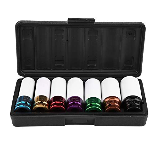 Qiilu Alloy Wheels Socket Set, 7Pcs 1/2