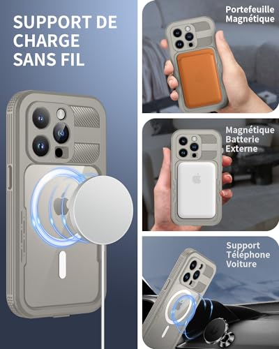 Lanhiem Coque pour iPhone 15 Pro Max IP68 Étanche Integrale 360 Antichoc – vue 6