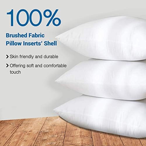 BedWolke Cushion Inserts (Pack of 2) - Hypoallergenic Hollow Fiber Cushion Pads - Premium White Cushion Inners 16" x 16" (40cm x 40cm)