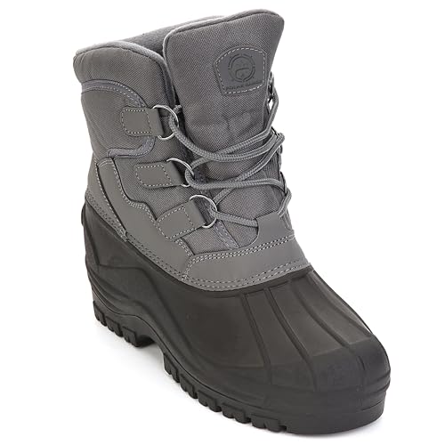 Mens Snow Boots Waterproof, Insulated Cold Weather Footwear for Winter Snow, Sizes 8-13