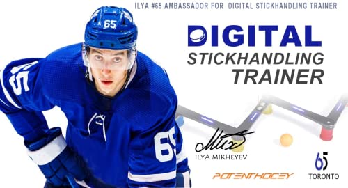 Potent Hockey Training Equipment - Digital Stickhandling Trainer - Portable Stick Handling Aid - On & Off Ice Tool - Practice Puck Control - Best Gift For Hockey Players - Trusted By The Pros #TOP4