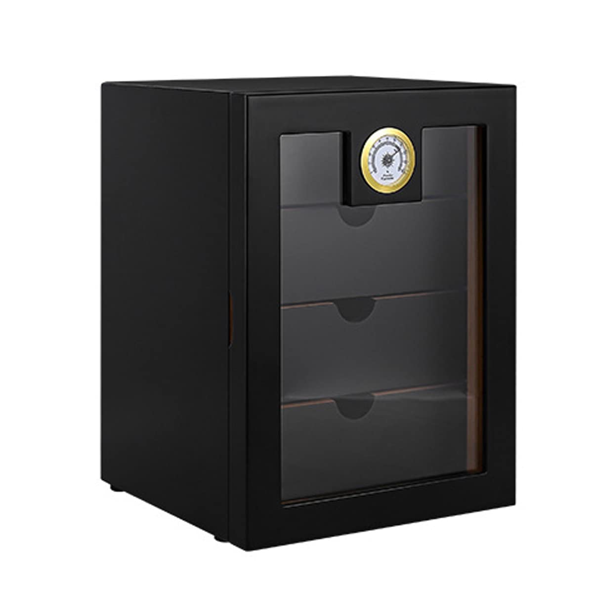 DOCIMWoodronic Cigar Humidor Cabinet with Digital Hygrometer Cedar Lined Cigar Cabinet Humidor 4 Drawers Cigar Box Humidor,Matte Black